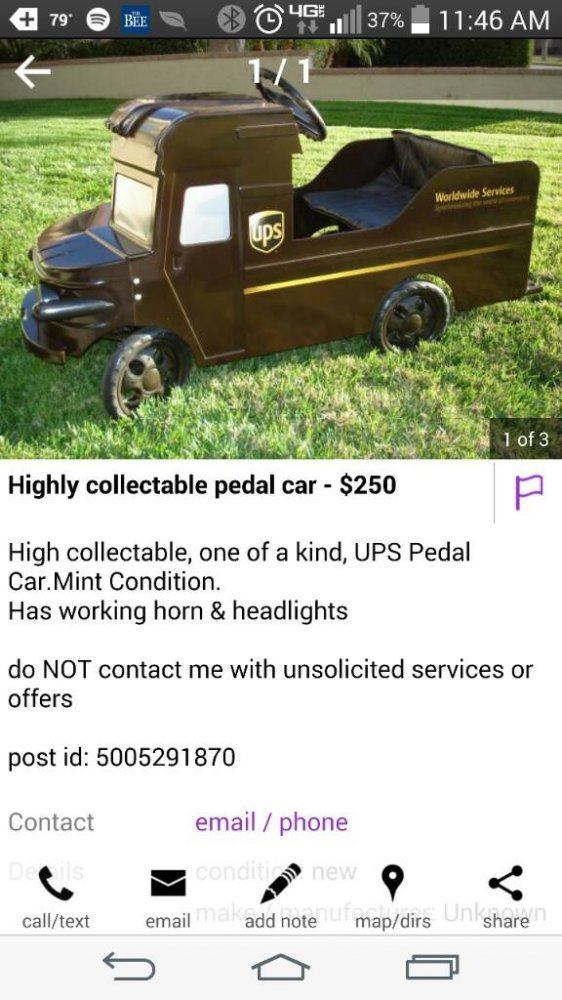ups pedal car for sale