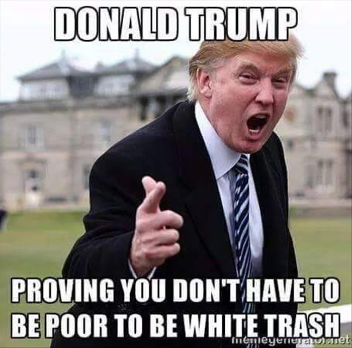 Donald-Trump-Proving-You-Dont-Have-To-Be-Poor-To-Be-White-Trash-Funny-Meme-Picture.jpg