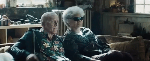 guns with old lady on couch deadpool.gif