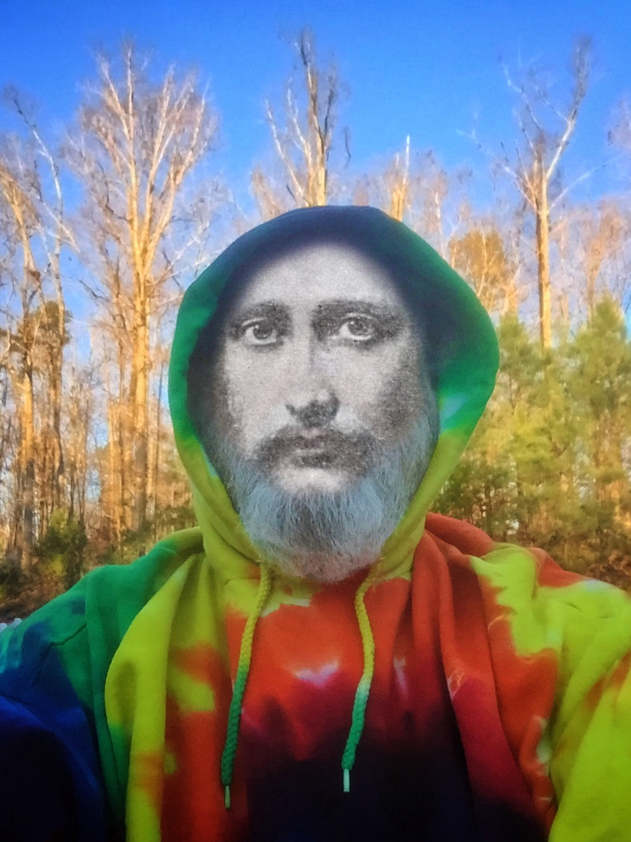 Jesus in Hoax Hoodie Tiedye.jpg