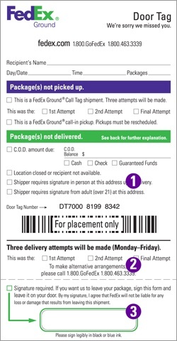 Hd Guys What Do You Fill Out On Your Driver Release Doortags Fedex Discussions Browncafe Upsers Talking About Ups Not Endorsed By Ups Est 1999