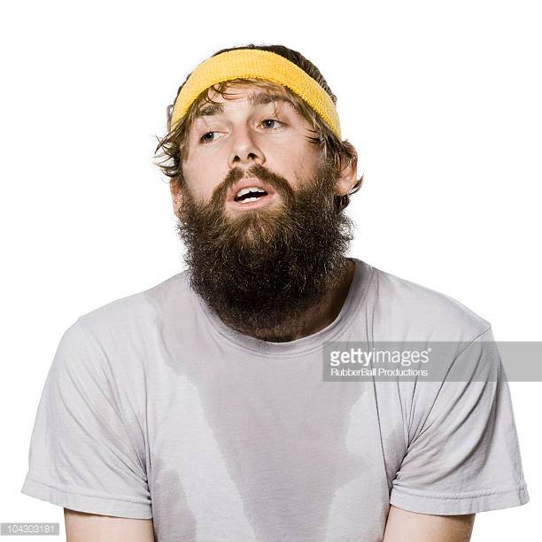 bearded-man-wearing-a-headband-picture-id104303181